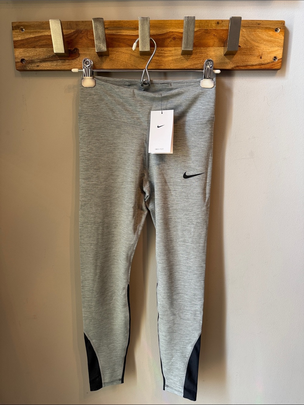 Nike Gray Leggings with Black Panels